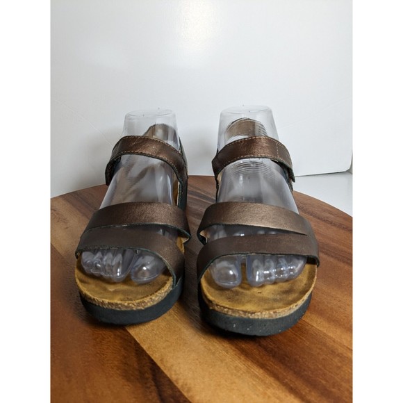 Naot Kayla 38 womens sandals US size 7 / 7.5 copper leather brown footbed - Picture 3 of 10